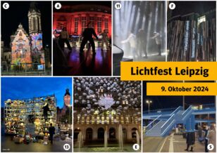 Collage von Lichtprojekten zum Lichtfest