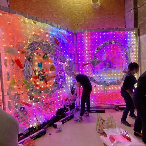 Workshop für das Lichtfest Leipzig 2021: Projekt „Ring (do/undo/redo)" auf dem Burgplatz