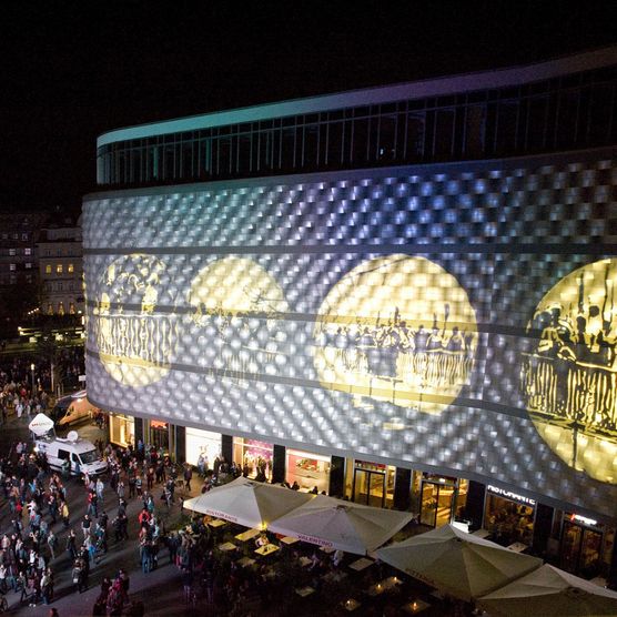 Lichtfest Leipzig 2014: Klangraum am Richard-Wagner-Platz