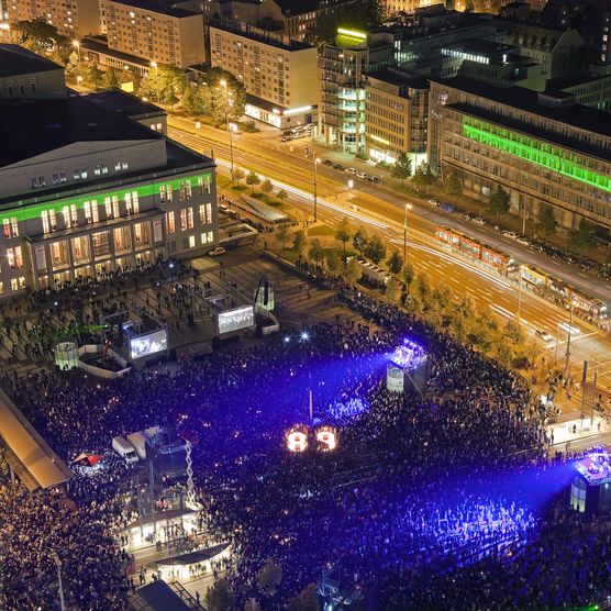 Lichtfest Leipzig 2010 auf dem Augustusplatz Leipzig
