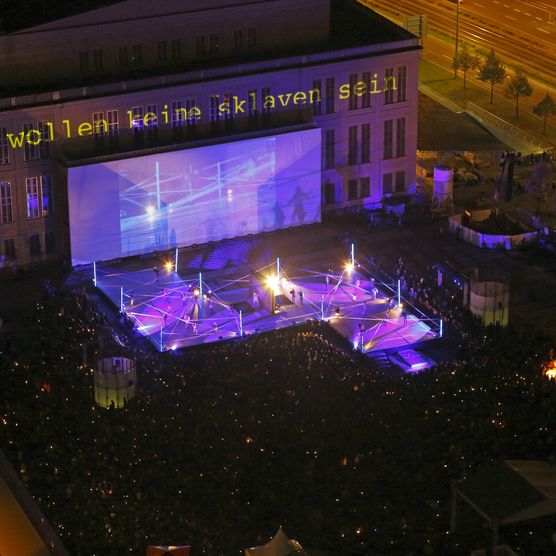 Lichtfest Leipzig 2012: Bick auf den Augustusplatz Leipzig