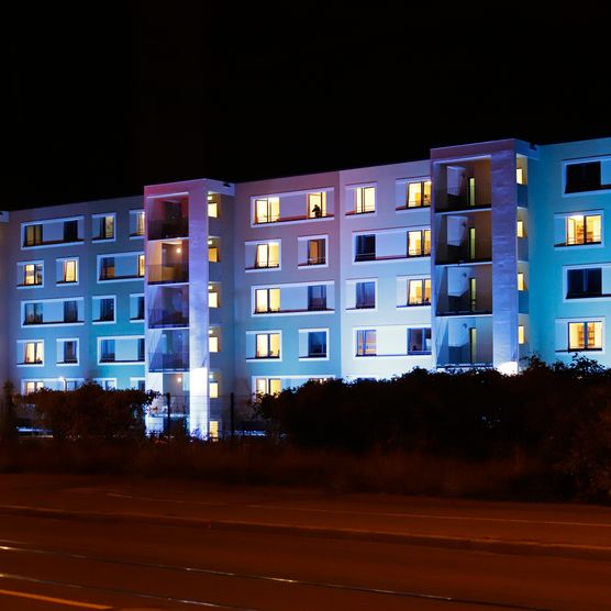 Auf dem Weg zum Lichtfest 2020: zu Besuch in der Geflüchtetenunterkunft am 28. September 2020