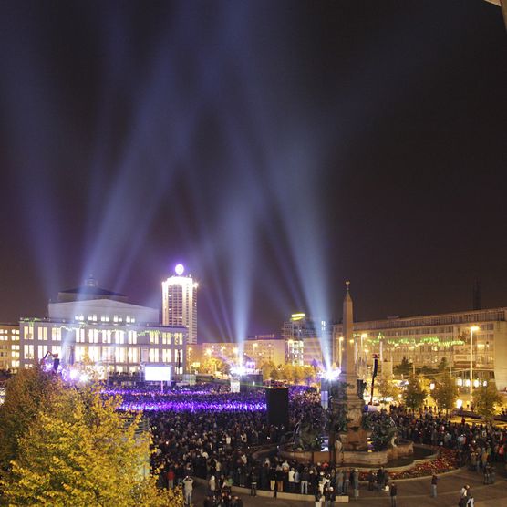 Lichtfest Leipzig 2010 auf dem Augustusplatz Leipzig