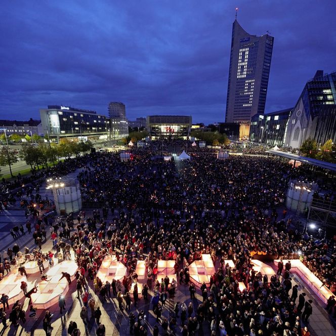 Das Lichtfest Leipzig 2019 feierte am 9. Oktober 2019 30 Jahre Friedliche Revolution