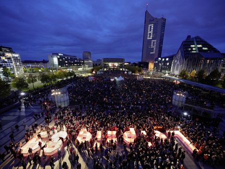 Das Lichtfest Leipzig 2019 feierte am 9. Oktober 2019 30 Jahre Friedliche Revolution