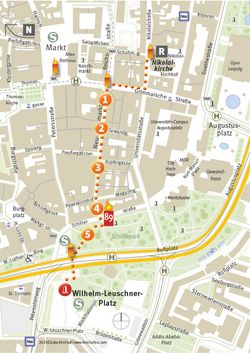 Lichtfest Leipzig 2025: Übersichtskarte Lichtweg mit allen Projekten und Kerzenständen