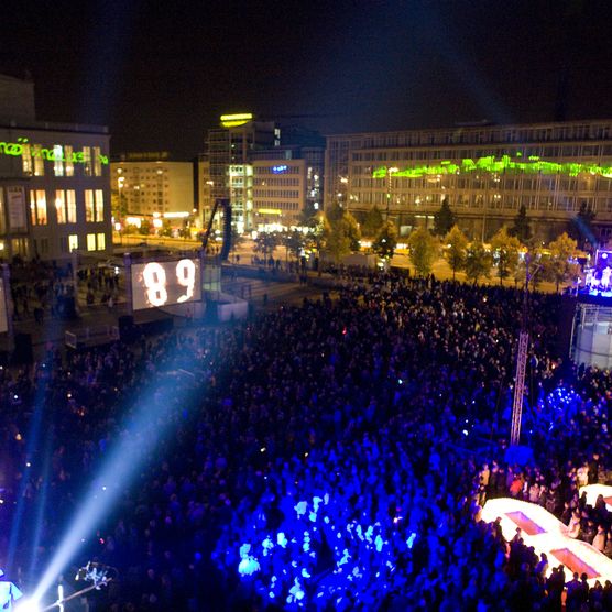 Lichtfest Leipzig 2010 auf dem Augustusplatz Leipzig
