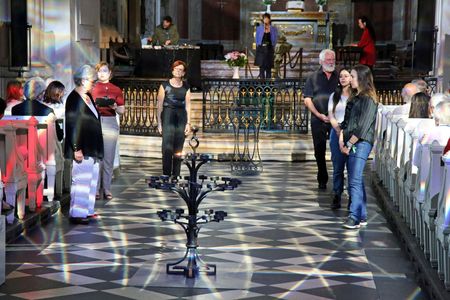 Lichtfest Leipzig 2019: Lichtraum 1 "Wir sind das Volk!" – "Offen für alle" in der Nikolaikirche