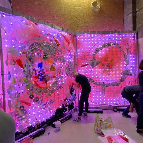 Workshop für das Lichtfest Leipzig 2021: Projekt „Ring (do/undo/redo)" auf dem Burgplatz
