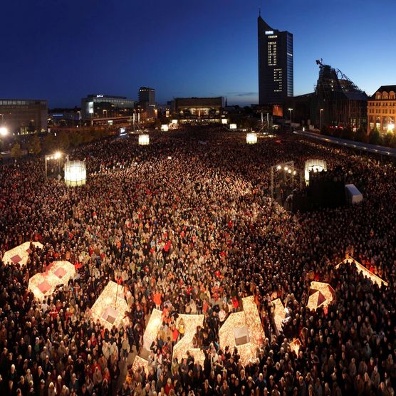 Lichtfest Leipzig 2009 auf dem Augustusplatz Leipzig