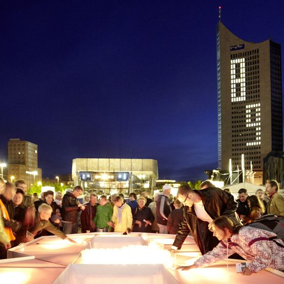 Lichtfest Leipzig 2011 auf dem Augustusplatz Leipzig
