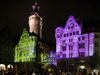 Lichtfest Leipzig 2023: Lichtinstallation mit Chormusik „WIR – Leipzig 2023“ von Philipp Geist und Lukas Taido auf dem Burgplatz Leipzig