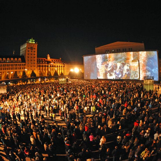 Lichtfest Leipzig 2011 auf dem Augustusplatz Leipzig