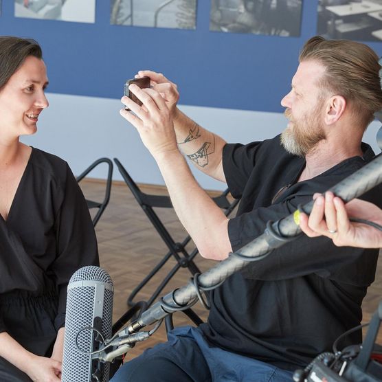 Vor dem Lichtfest 2022: Robert Sochacki und Wera Morawiec kamen im Juni nach Leipzig, um sich mit allen Projektbeteiligten abzustimmen und ausführliche Recherchen zu machen.