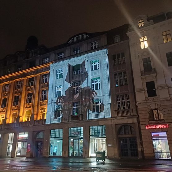 Lichtfest Leipzig 2024 mit Projekt der Partnerstadt Brünn "Counting sheep" am Dittrichring