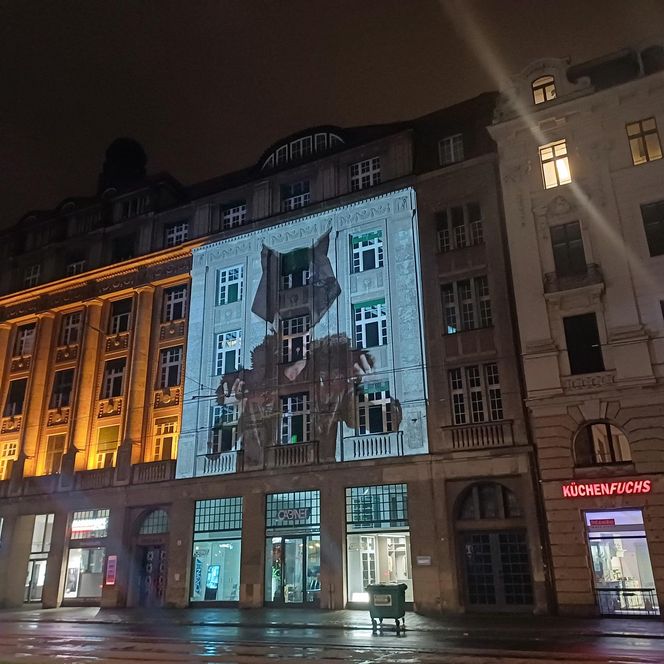 Lichtfest Leipzig 2024 mit Projekt der Partnerstadt Brünn "Counting sheep" am Dittrichring
