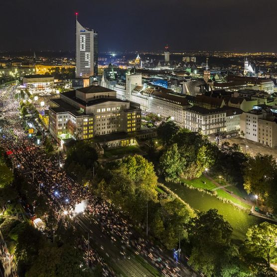 Lichtfest Leipzig 2014 zum 25. Jubiläum der Friedlichen Revolution