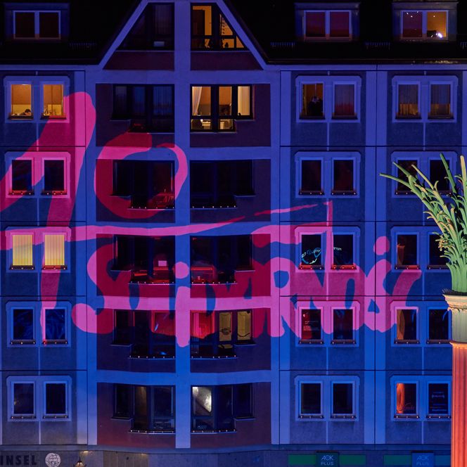 Lichtfest Leipzig 2020 auf dem Nikolaikirchhof