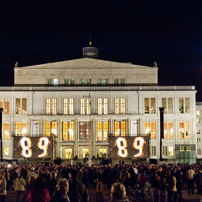 Lichtfest Leipzig 2010 auf dem Augustusplatz Leipzig