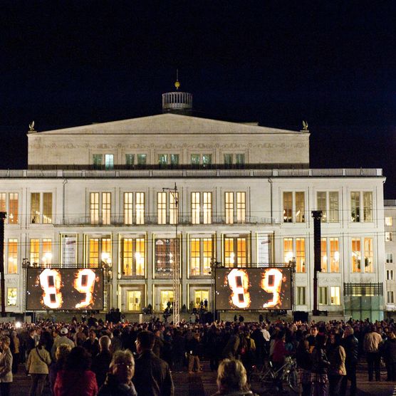 Lichtfest Leipzig 2010 auf dem Augustusplatz Leipzig