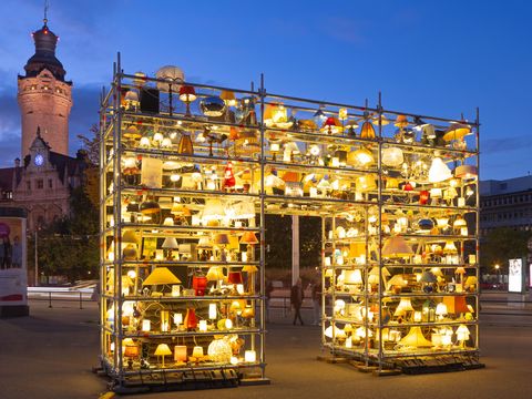 Lichtfest Leipzig 2024: Im Rahmen des Lichtfest XXL war das Projekt "Passage" von Fils de Créa über den 9. Oktober hinaus zu sehen.
