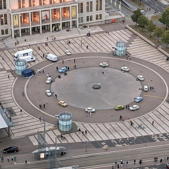 Aufbau Lichtfest 2023: Augustusplatz Leipzig