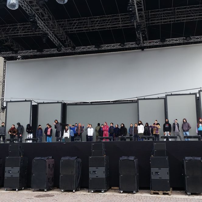 Vorbereitungen fürs Lichtfest Leipzig 2016
