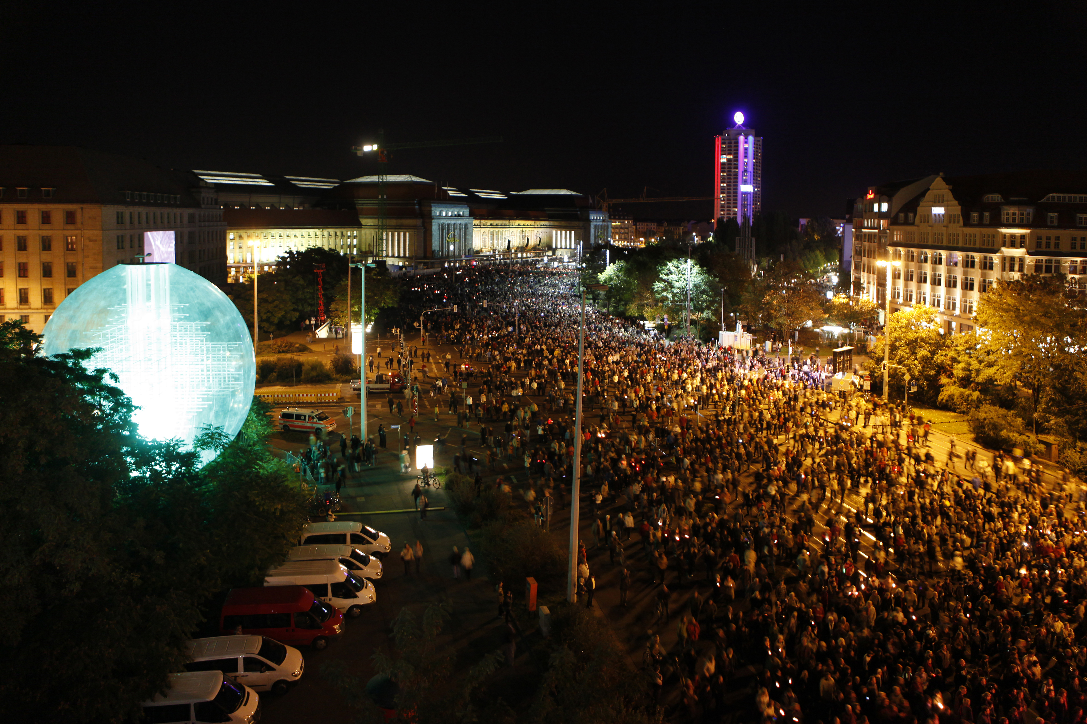 Das Projekt "Podjom" von Joachim Blank beim Lichtfest 2009.